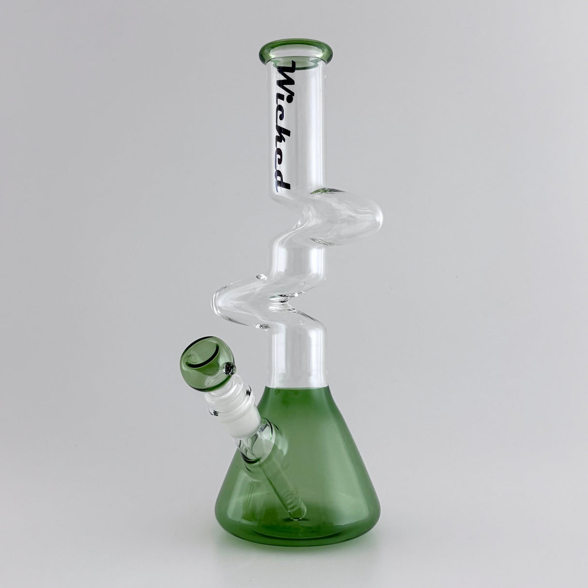 Wicked | Zig-Zag 12" 4mm 4 Colours Assorted Glass Beaker Bong