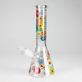 10″ Smile Flower Design Glass Beaker Bong