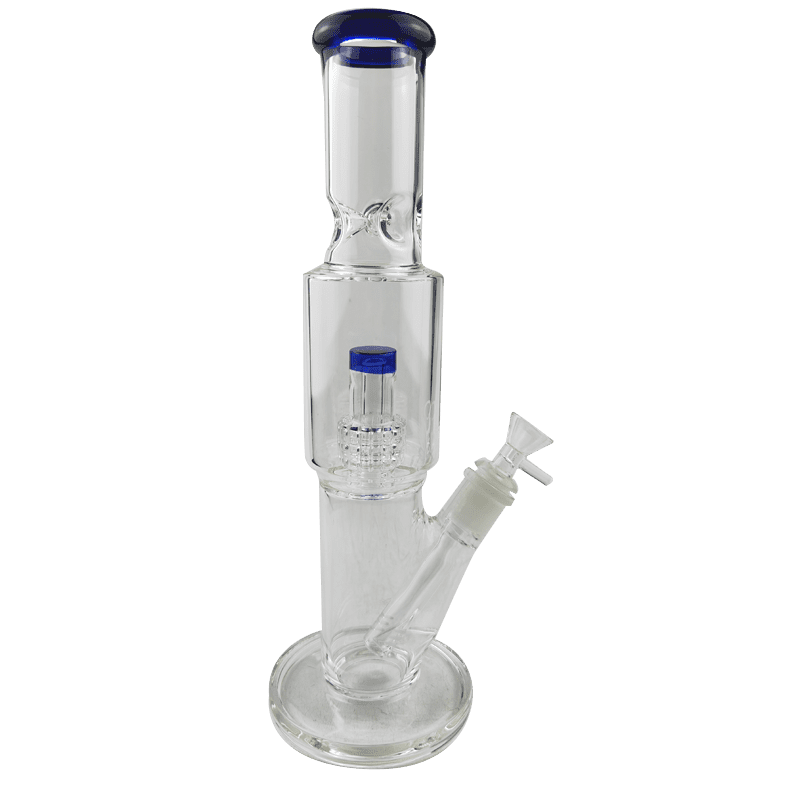 12″ Straight Tube Glass Bong Tire Percolator with Inline Ash Catcher (C2245)