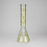 14" Beehive Design 7mm Thick Heavy Duty Glass Beaker Bong