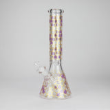 14" Beehive Design 7mm Thick Heavy Duty Glass Beaker Bong