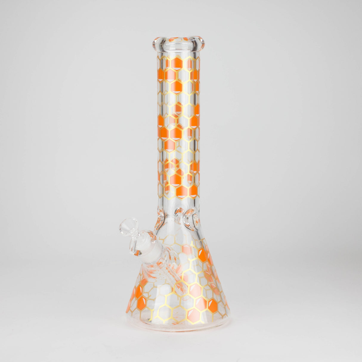 14" Beehive Design 7mm Thick Heavy Duty Glass Beaker Bong