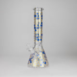 14" Beehive Design 7mm Thick Heavy Duty Glass Beaker Bong
