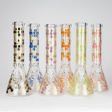 14" Beehive Design 7mm Thick Heavy Duty Glass Beaker Bong