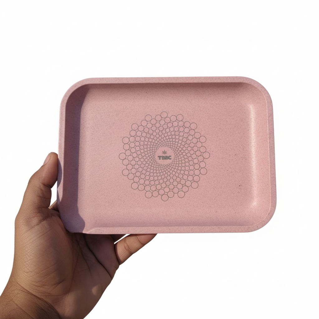 TBBC Rose Bliss Eco Rolling Tray | 100% Biodegradable Pulp | Wholesale Bulk
