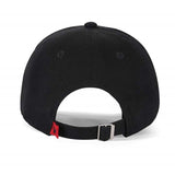 Low-Crown 6-Panel Embroidered Leaf Cap-Black