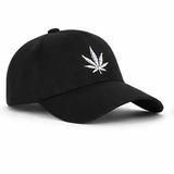 Low Crown Leaf Snapback Cap – Black