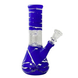8” Color Spiral Beaker Bong – Built-In Perc