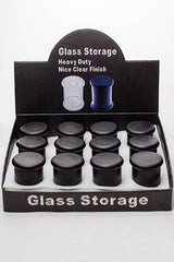 Heavy duty Glass stash 3 oz. Jars in a display case - 12 jars