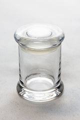 Heavy duty Glass stash 3 oz. Jars in a display case - 12 jars