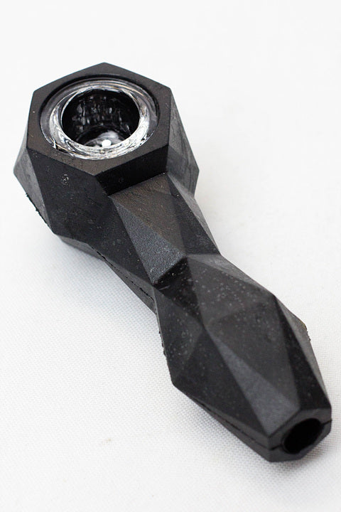 Silicone hand pipe with multi holes glass bowl ( GP1538 )
