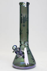 14" Infyniti leaf 7 mm metallic glass water bong (GP1587)