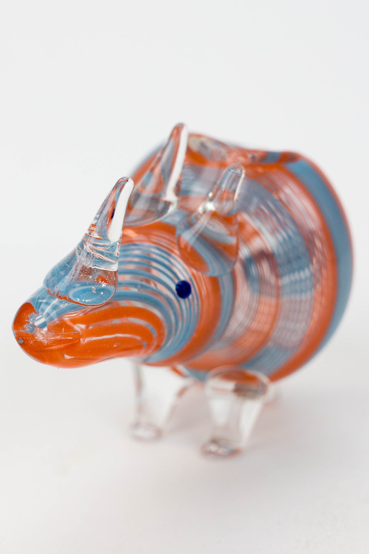 Standing Rhino glass hand pipe