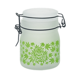 Green Leaf Glass Storage Jar-Multiple Sizes Available [SMKZ-144]