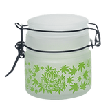 Green Leaf Glass Storage Jar-Multiple Sizes Available [SMKZ-144]