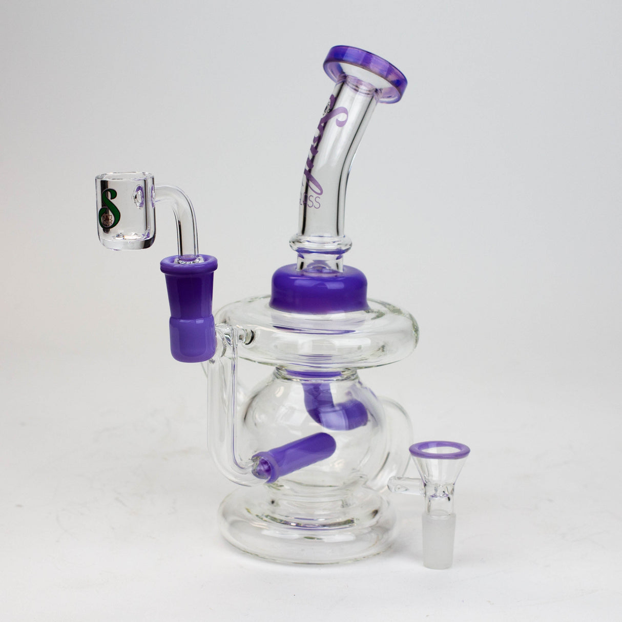 SOUL Glass 8" Recycler Bong – 2-in-1 Dab Rig