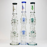 21" H2O  Dual percolator glass water bong [H2O-5004]