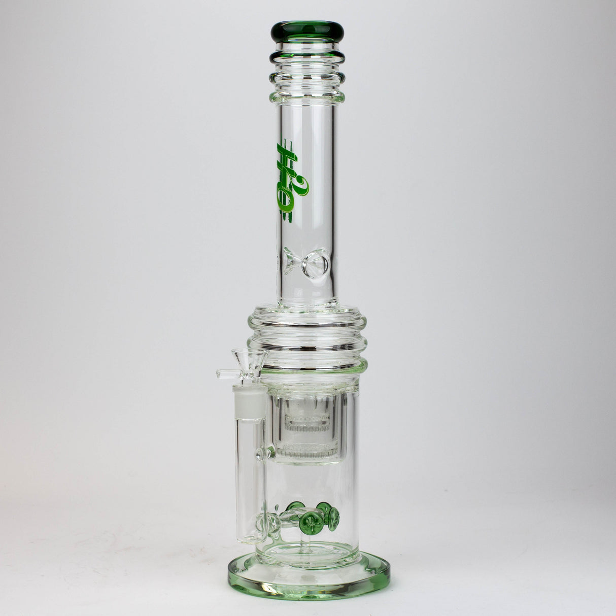 17" H2O glass water bong with double layer honeycomb [H2O-5005]
