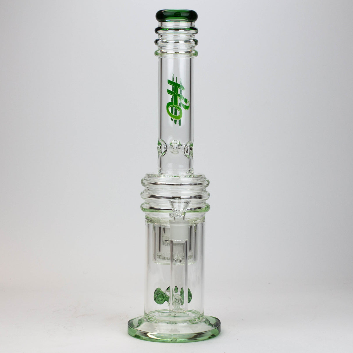 17" H2O glass water bong with double layer honeycomb [H2O-5005]