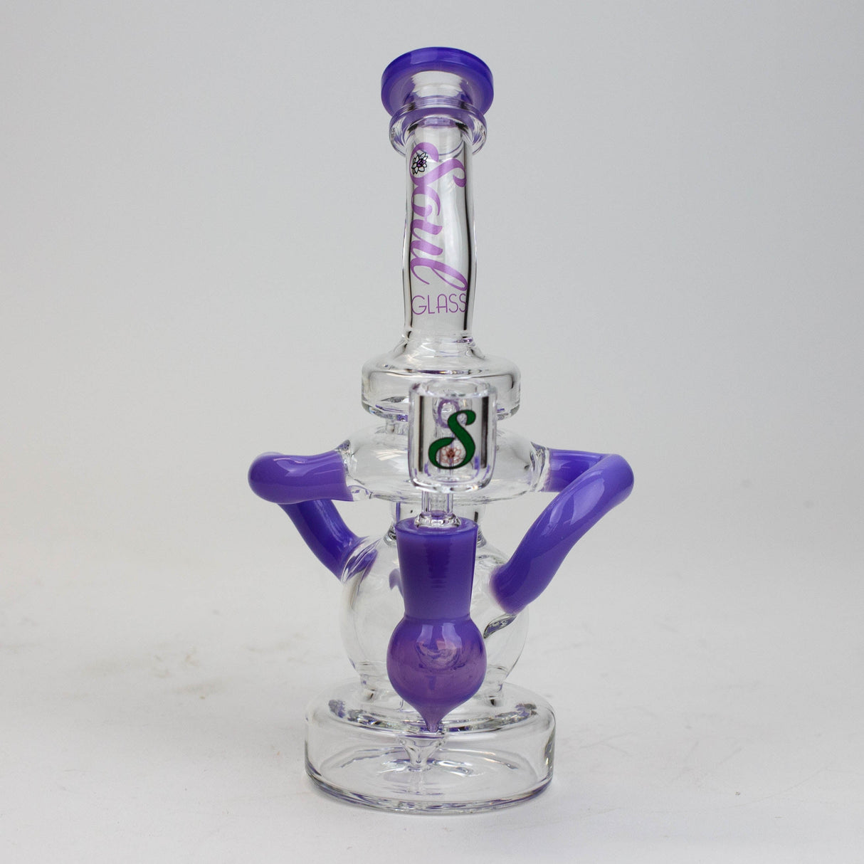 SOUL Glass 8" Recycler Bong – 2-in-1 Dab Rig & Flower Bong