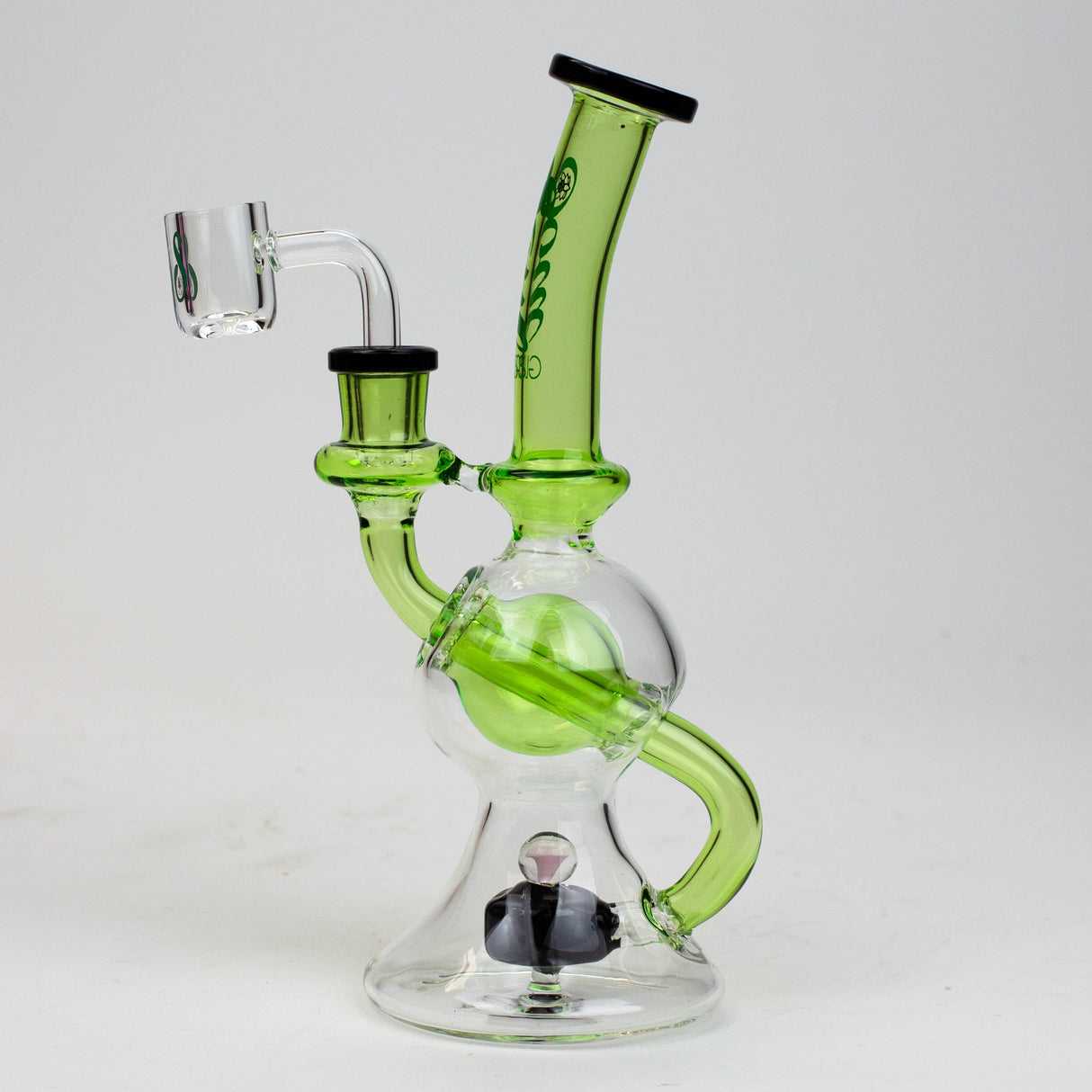 SOUL Glass 8" Tire Diffuser Recycler Bong – 2-in-1 Dab Rig