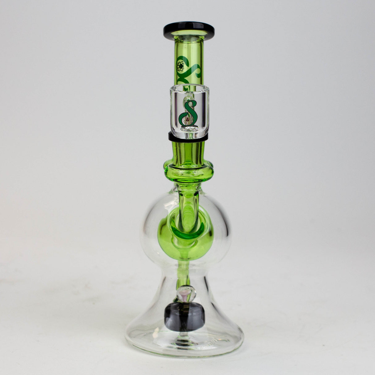 SOUL Glass 8" Tire Diffuser Recycler Bong – 2-in-1 Dab Rig