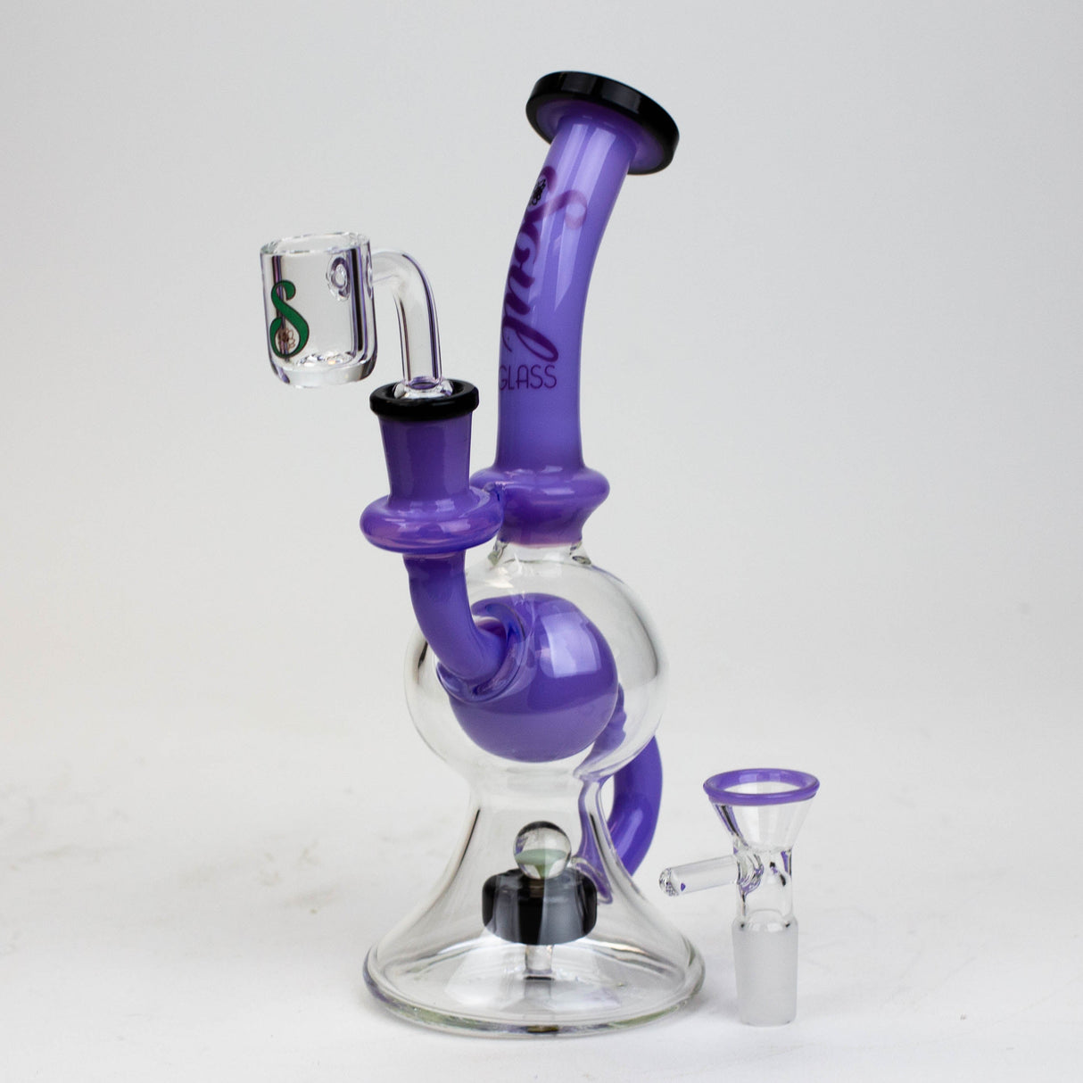 SOUL Glass 8" Tire Diffuser Recycler Bong – 2-in-1 Dab Rig