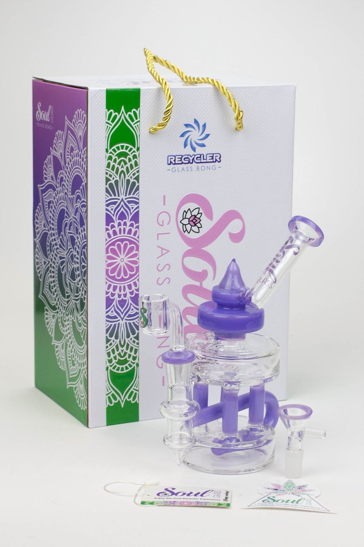 SOUL Glass 7" Double Deck Recycler Bong – 2-in-1 Dab Rig & Flower Bong